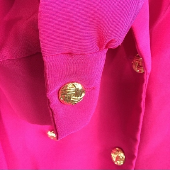 D’allairds Vintage Pink Long Sleeve Collared Top w/ Gold Hardware size 1X - Picture 5 of 7
